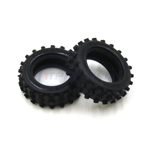 thumbnail interactive-video image 1 of Tamiya RC Front Wheels Replacement Set For Hot Shot Model - Authentic Tamiya Parts 1 of 14