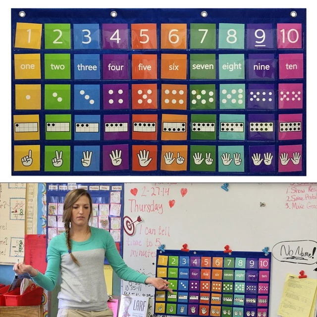 wall-mount-preschool-education-schedule-pocket-chart-chart-board-kids