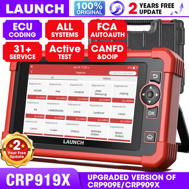 2023 Launch CRP919X dispositivo diagnostico professionale per veicoli OBD2 TUTTI i programmatori chiave di sistema DHL