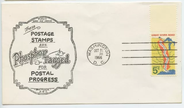 1966 Fdc,  Great River Road, Tagged