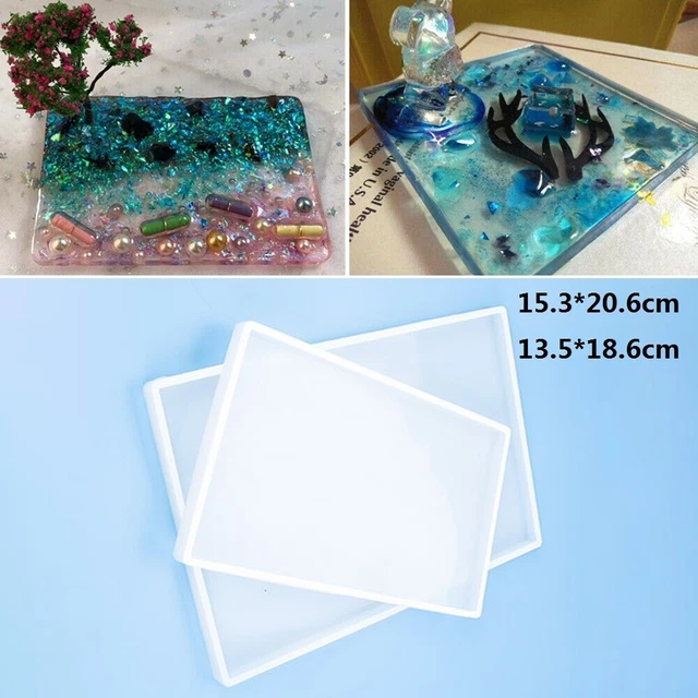 Molde de silicona suave hacer joyas molde flexible 20.6*15.3cm/18.6*13.5cm Práctico