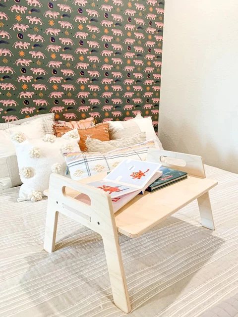 Montessori Play Tray | Wooden Kids Furniture | Sensory Play Tray Wood Stand