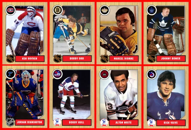 Retro Wood Grain Style CUSTOM MADE HOCKEY CARDS 102 Different Series 2 YOU PICK!