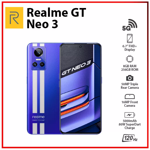  realme GT Neo 3 80W Dual-SIM 256GB ROM + 8GB RAM (GSM