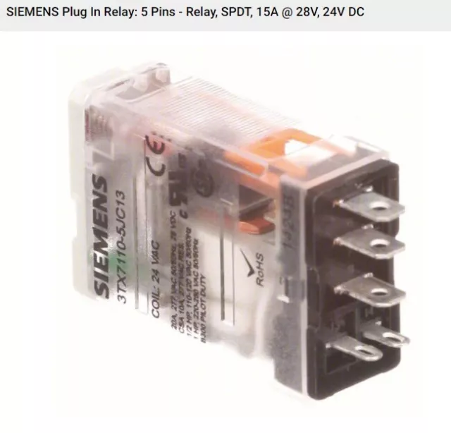 NEW Siemens 3TX7110-5JC03 Plug In Relay 24V Dc Coil  Square 5 Pin Spdt