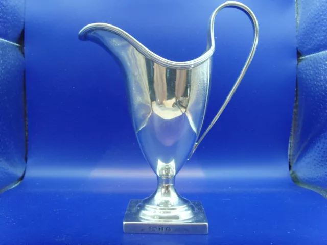 Fine Antique plain and small 1786 Georgian Solid Silver Helmet Cream Jug.