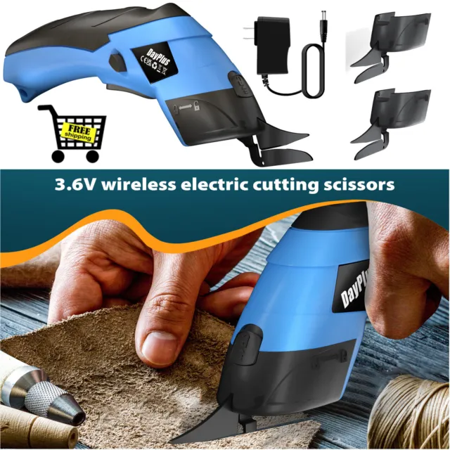 Cordless Electric Scissors Shears Cutting Rapid Fabric&Paper Rechargeable Cutter