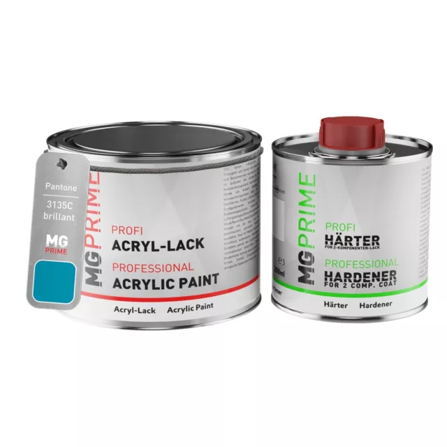 Pantone 3135C Blue Peinture acrylique brillante Pot de 0,75 litre durcisseur