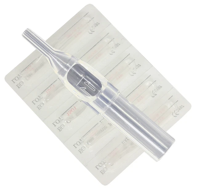 {PiA} punta tatuaggio rotonda 5 x 11 trasparente punta tatuaggio monouso 11R punta tatuaggio