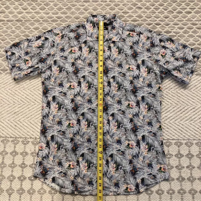 Jared Lang Floral Print Long Sleeve Mens Button Up Shirt Hawaiian Large Cotton 2