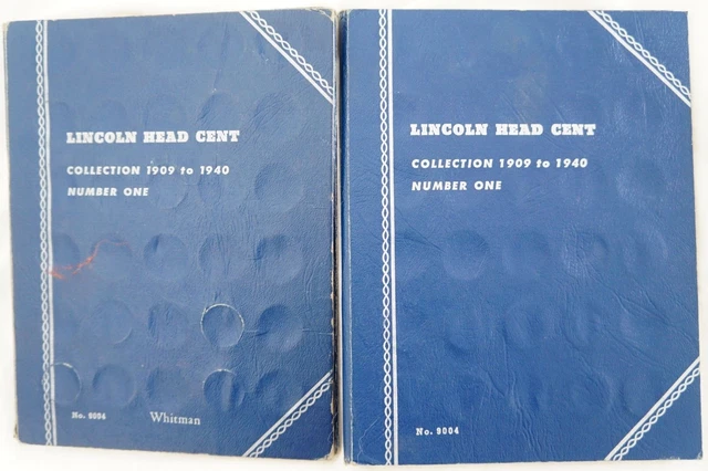 Lincoln Penny Cent 1909-1940 WHEAT 1C Whitman 2 Books 109 Coins
