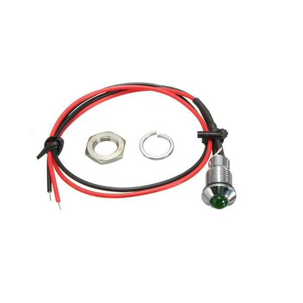 4 Spie LED 12V Per Cruscotto Auto/Furgone - 8mm, Colori Rosso/Verde/Blu/Giallo/Bianco, Cablaggio Incluso