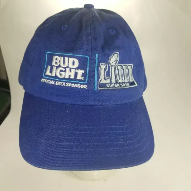 BUD LIGHT HAT Official Beer Sponsor SUPER BOWL LIII CAP Blue FREE