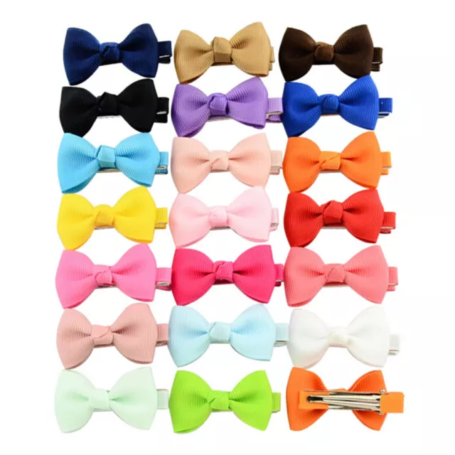 20Pcs Hair Bows Band Boutique Alligator Clip Grosgrain Ribbon Girl Baby Ki-wy 3