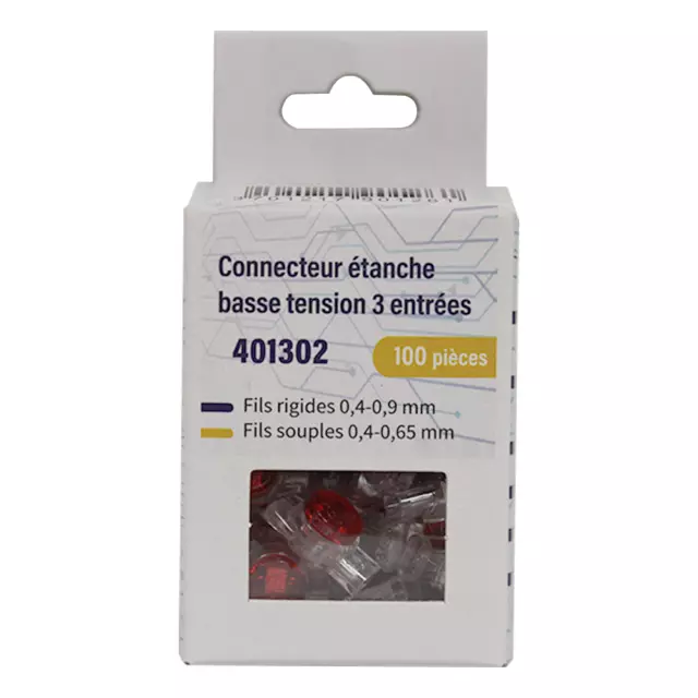 100 Bornes de connexion étanche Basse Tension 3 fils.