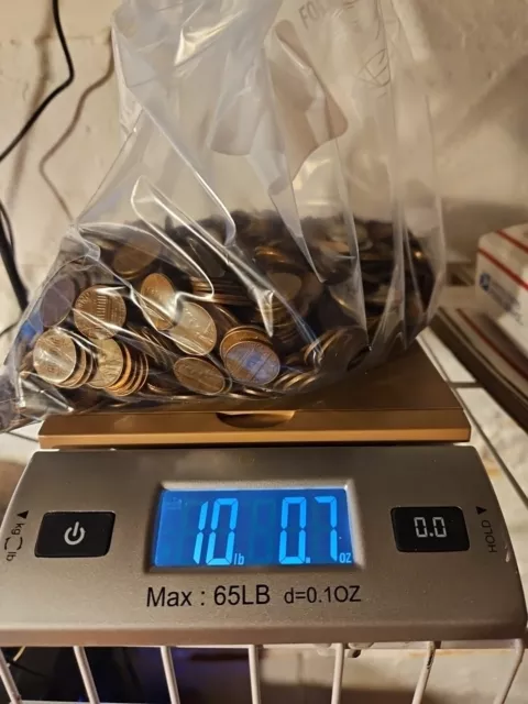 10 Lbs 1959-1982 Copper Pennies Lincoln Memorial Cents 1982's Weighed