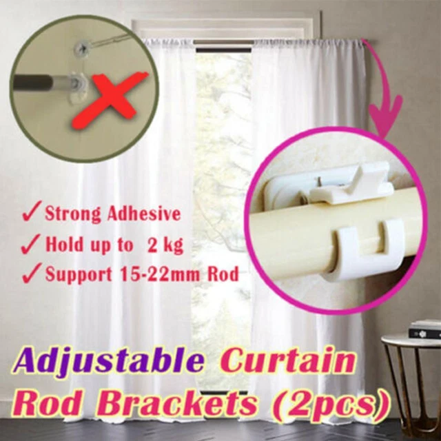 2x Soporte de caña ajustable sin uñas Soporte de varilla de pared B4C3