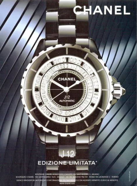 2006 CHANEL J12 limited edition automatic watch vintage photo print Ad  ads12 $9.95 - PicClick