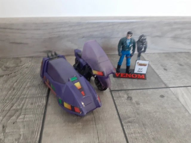 Mask Piranha Venom Motorcycle Sidecar Vintage Kenner M.A.S.K. With Sly Rax