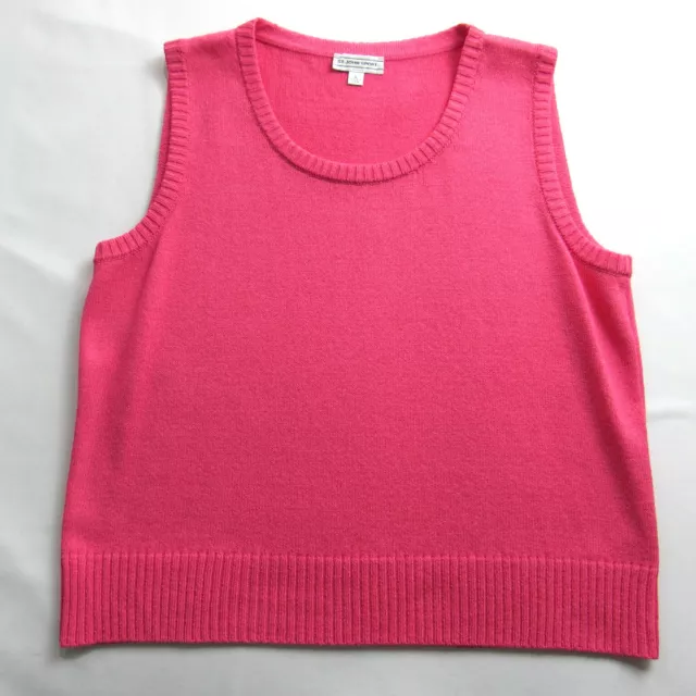 St John Collection Large Tank Top Womens Santana Knit Pink Scoop Neck Vest