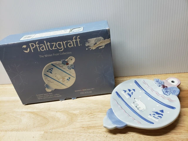 NEW OPEN BOX PFALTZGRAFF Polar Bear Winter Frost SCULPTED SPOON REST FREE SHIPP