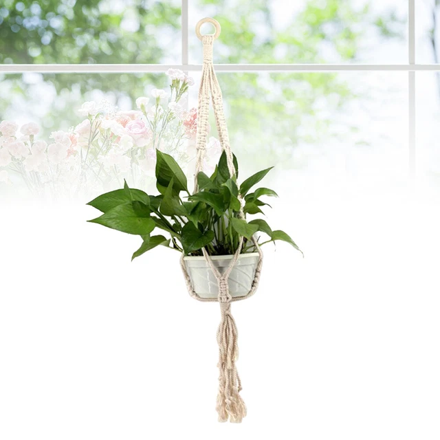 90cm Blumentopf Halter Wand Hängen Pflanzer Korb Makramee Anlage Stehen