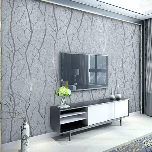 Modern Minimalist Non-Woven Wallpaper Rolls 3D Embossed Stripe Wall Paper