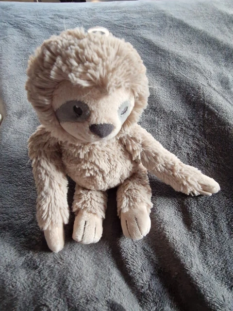 doudou peluche singe paresseux beige marron TEX 30cm