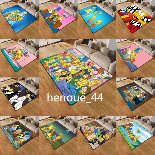 3D The Simpsons Cartoon Floor Rug Carpet Bedroom Doormat Living Room Mat Gift UK