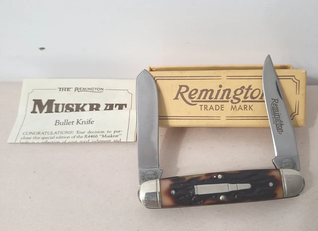Remington R4466 Bullet Knife Muskrat Folding Pocket Knife 1988 NOS