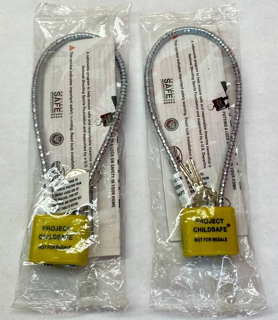 PROJECT CHILD SAFE Gun Locks Steel Cable Trigger Pistol Rifle Shotgun