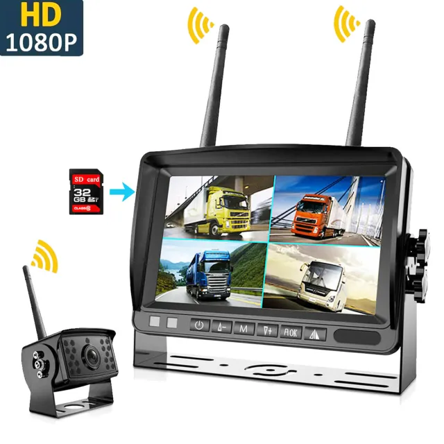 iPoster DVR 7 Digital Wireless Backup Camera Monitor for RV Truck Camper Trailer