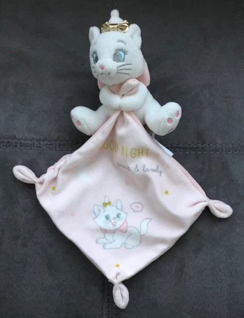 Doudou Chat Marie Aristochats rose étoiles noeud doré Good Night Disney Simba