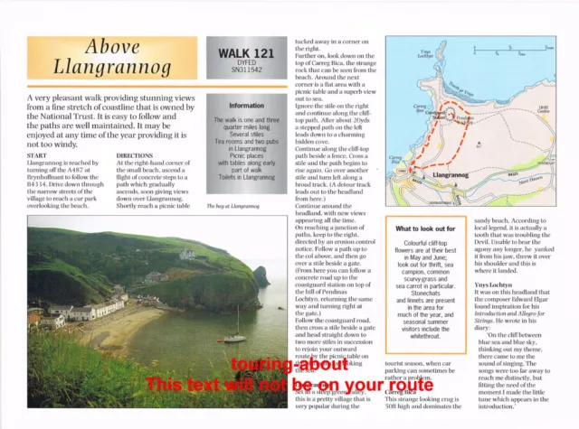 Above Llangrannog & Parson's Bridge Dyfed 1994 Walking Routes & Maps