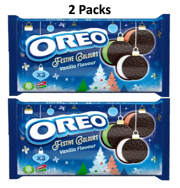 Oreo de Fête Couleurs Vanille Saveur 3 X 154g (462g) Noël Biscuits Cadeau