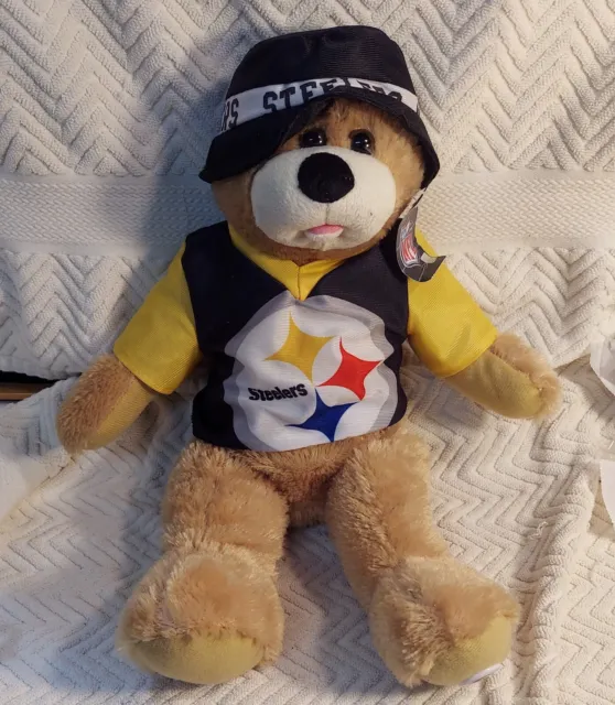 Pittsburgh Steelers Teddy Bear Plush NFL with Hat 13”