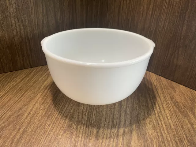 Vintage Glasbake Milk White 9" Mixing Bowl Made  for Sunbeam