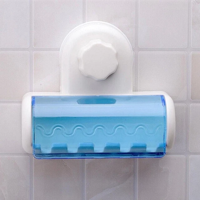 Conveniente soporte para cepillo de dientes montado en pared a prueba de polvo para organizador de baño