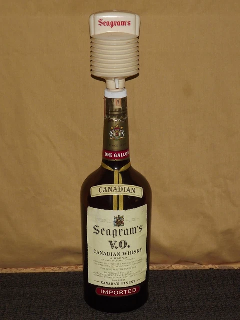 Vintage Bar  1967 Large 18 1/2" High Seagram's Bottle With Pump Dispenser Empty