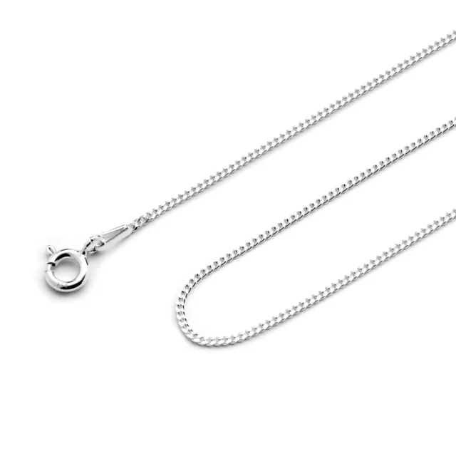 925 Sterling Silver Curb Chain Necklace 1.2mm thick perfect gift Genuine 2