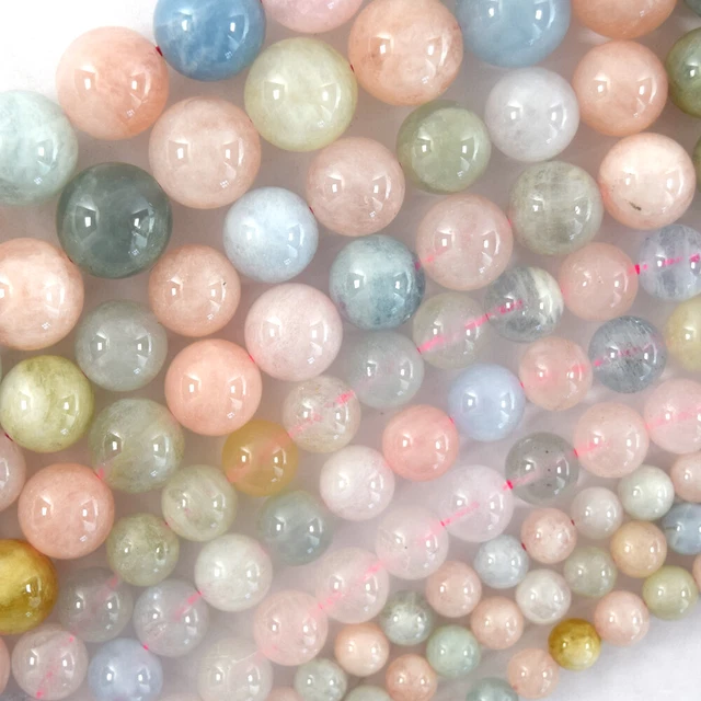 Natural Morganite Round Beads Gemstone 15.5" Strand Beryl 4mm 6mm 8mm 10mm 12mm