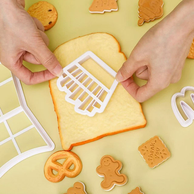 3 piezas cortador de galletas sándwich de plástico para hornear fondant molde francés Fr-qi -AH