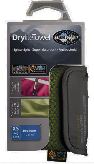 Sea to Summit Super Absorbent Fast Drying Microfibre DRYLITE TOWEL XS Eucalyptus