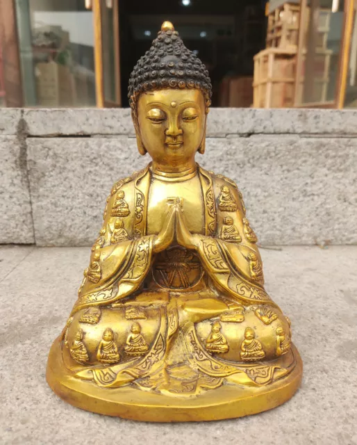 Old Tibetan avalokiteshvara Sakyamuni Amitabha Tathagata Aksobhya Buddha Statue