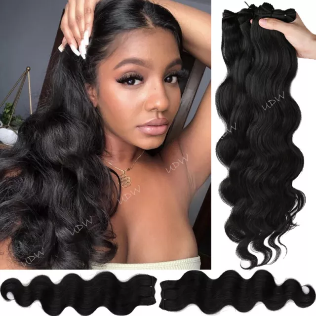 Extra THICK 300G 3 Bundles Virgin Human Hair Extensions Weave Weft 8-30inch Long