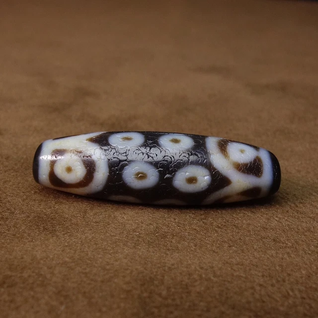 Ancient Tibetan DZI Beads Old Agate Rare 18 Eyes Totem Amulet Pendant GZI #7345