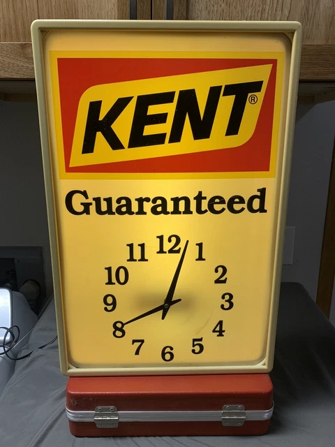 Vintage KENT FEED COMPANY Advertising Lighted Wall Clock Sign Farm Agriculture