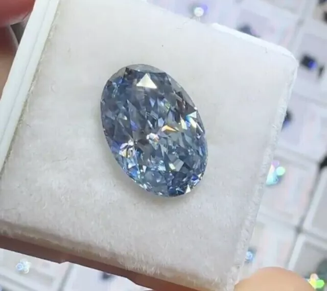 Piedras preciosas ovaladas de piedra suelta de diamante 5CT color azul VVS1 con