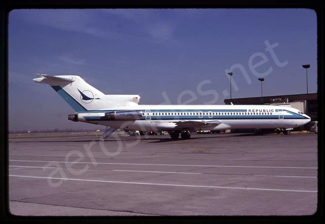 Republic Boeing 727-200 N715RC Jun 80 Kodachrome Aircraft Slide/Dia