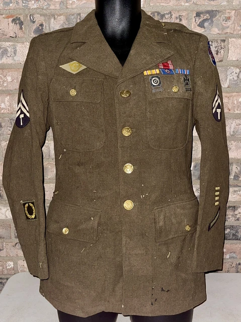 WW2 US ARMY Air Corps Pacific Forces Tech Sargent Jacket 37R- In Rough ...